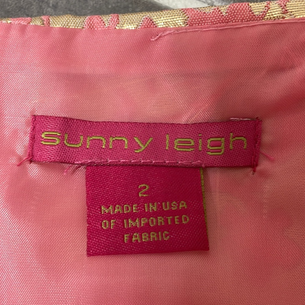 Sunny Leigh Pink and Gold Patterned Pencil/Straight Skirt size 2 - Picture 8 of 9